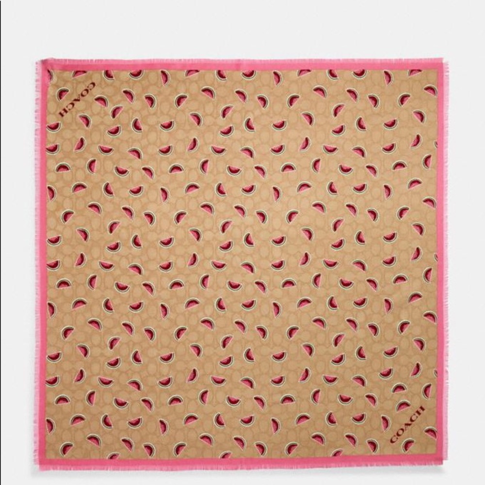 NWT Coach light scarf in watermelon print